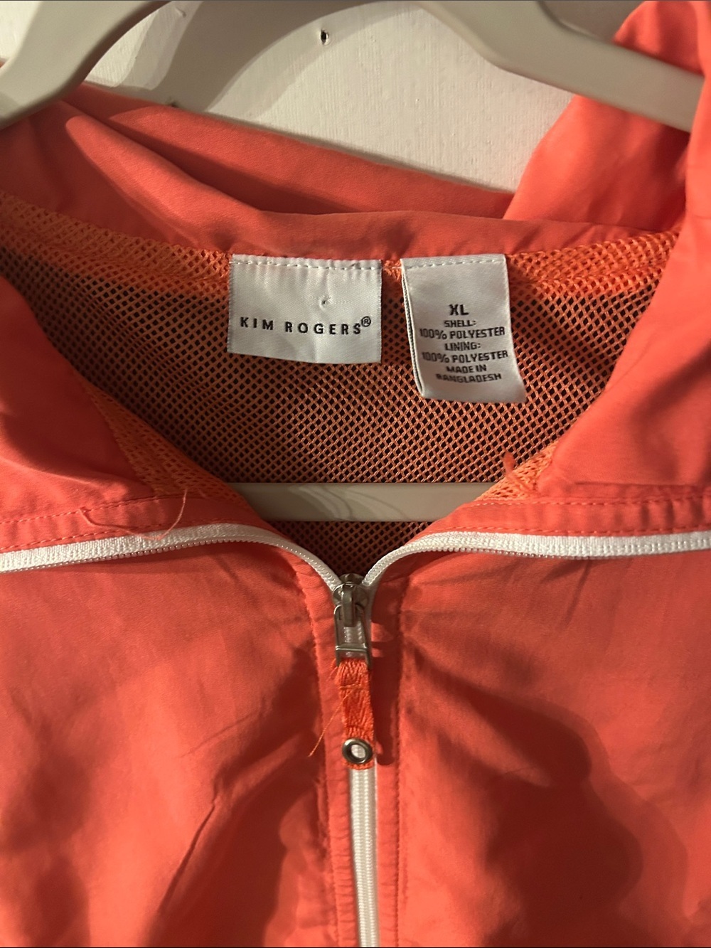 Kim Rogers Coral and Navy Colorblock Zip-Up Jacket - Picture 2 of 5